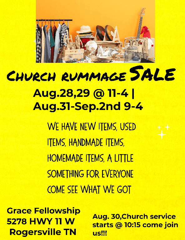 Photo Providing Information Regarding Rummage Sale